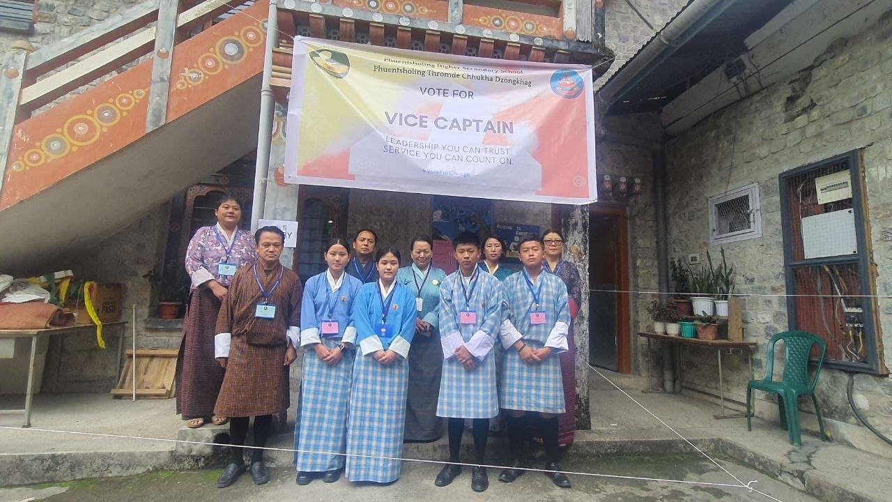 Students gathered together for school captain elections at PHSS